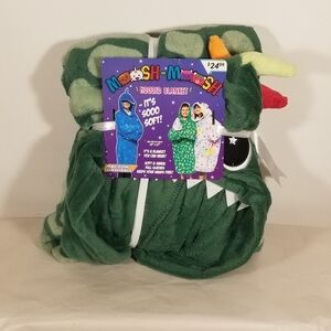Moosh Moosh Dinosaur Hooded Blanket 23x27 One Size